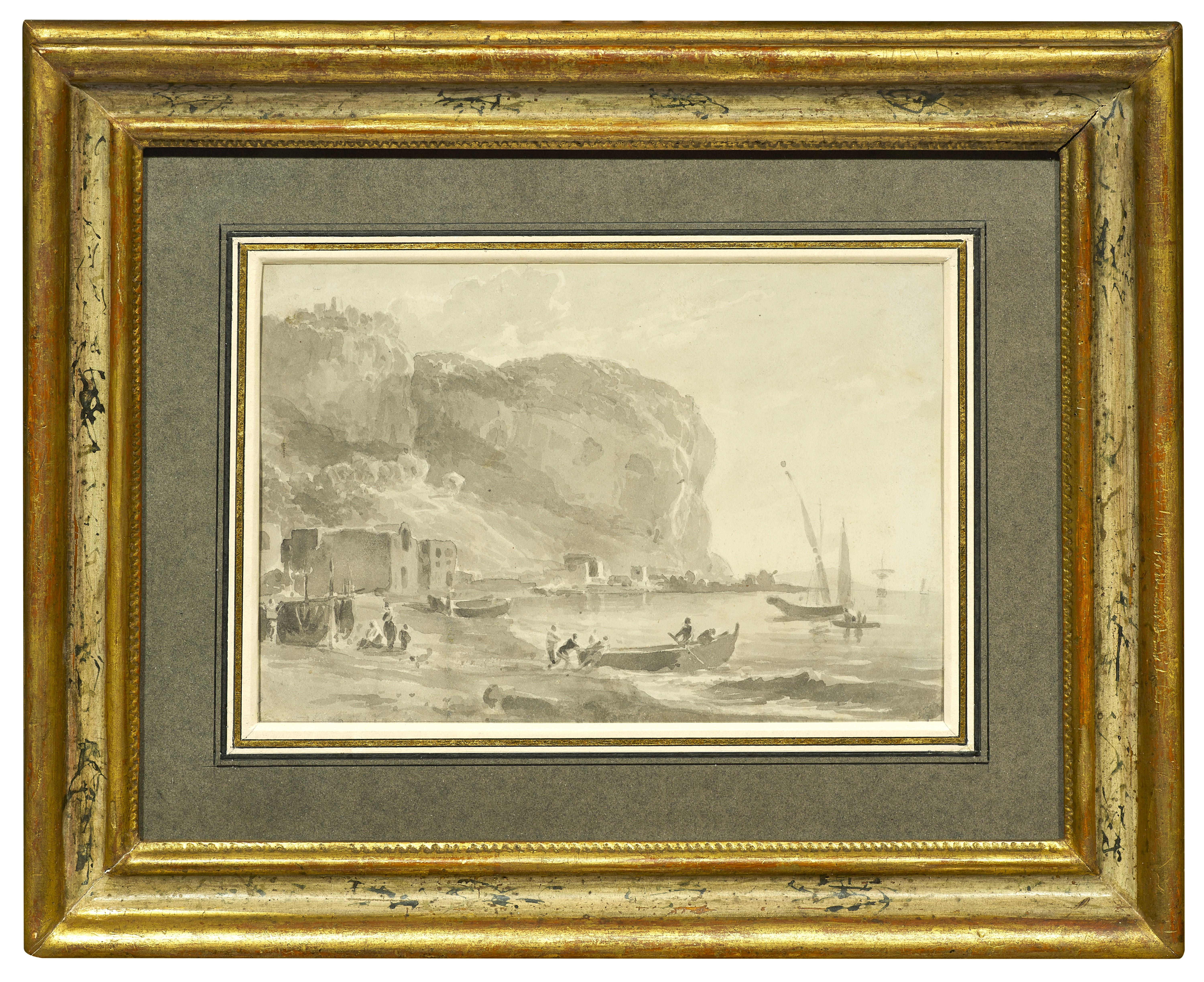 In this drawing, inspired by his stay in Naples in 1765, William Marlow presents us with a view of Cape Posillipo, to the west of Naples, an essential stage during the Grand Tour. The drawing appealed to us because of the velvety softness of the