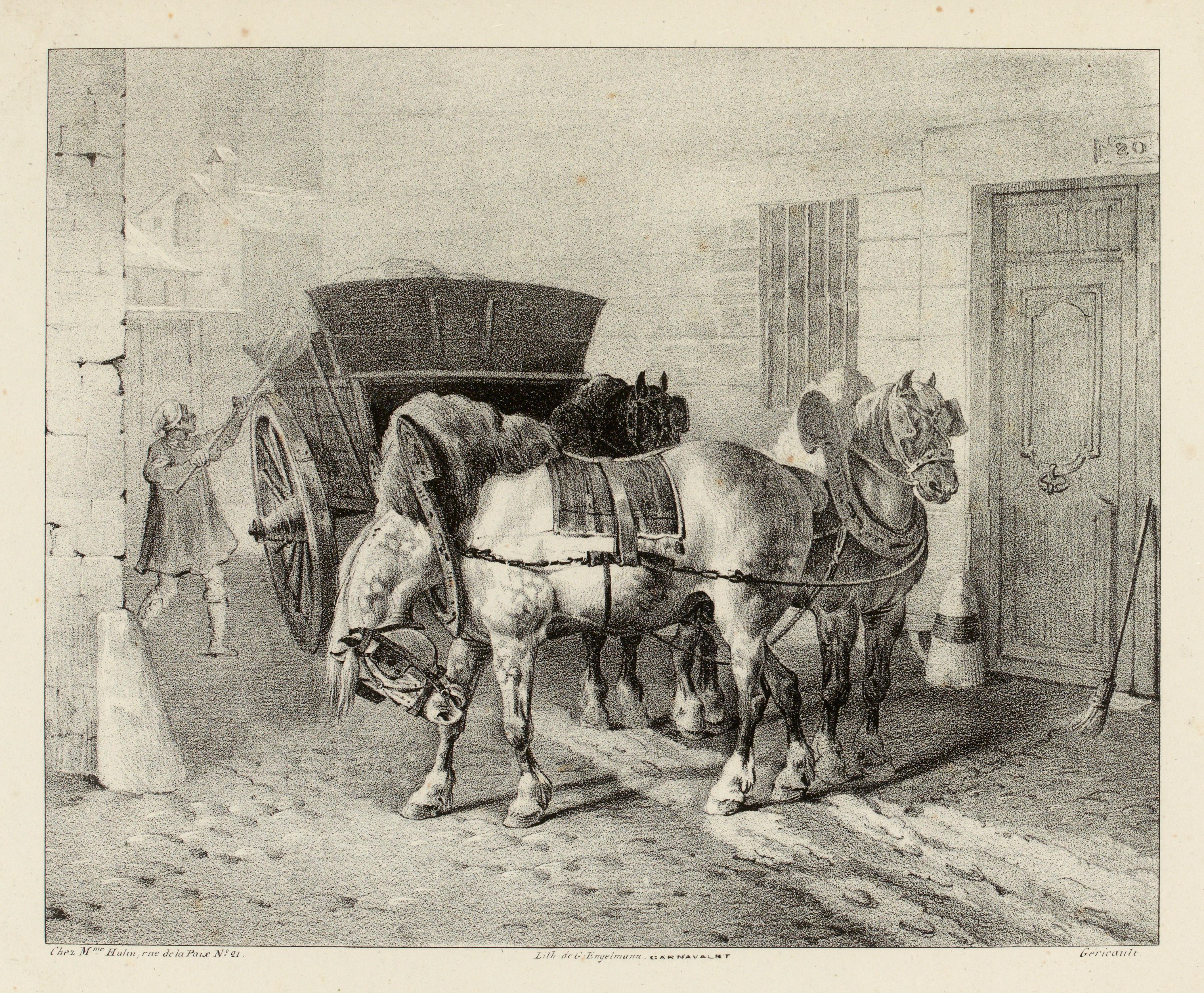 Études de chevaux recto-verso par Théodore Géricault en vente 2