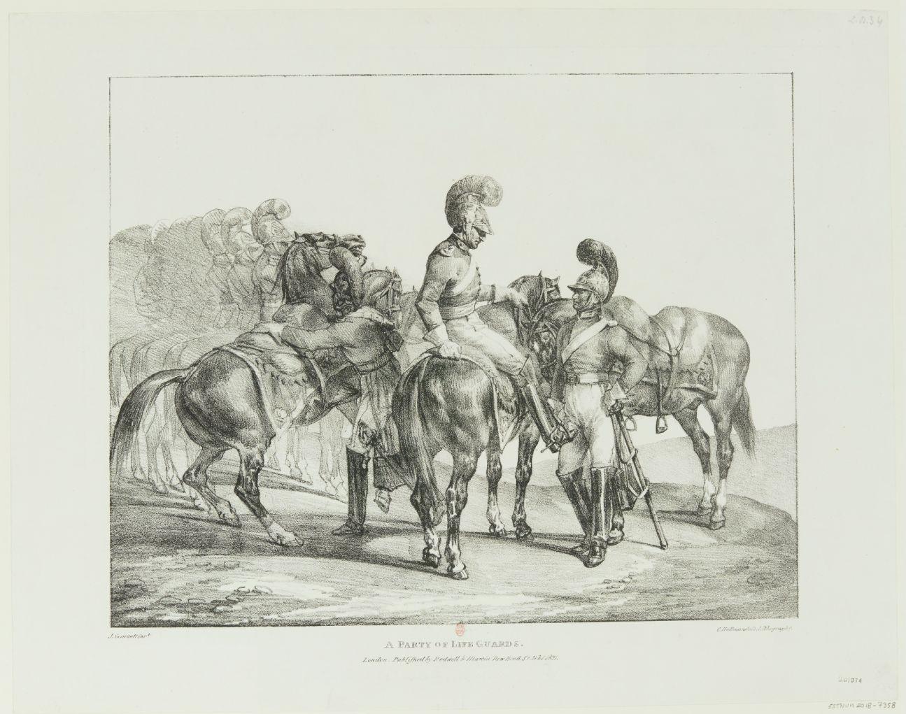 Recto: two horses, preparatory study for the lithograph 