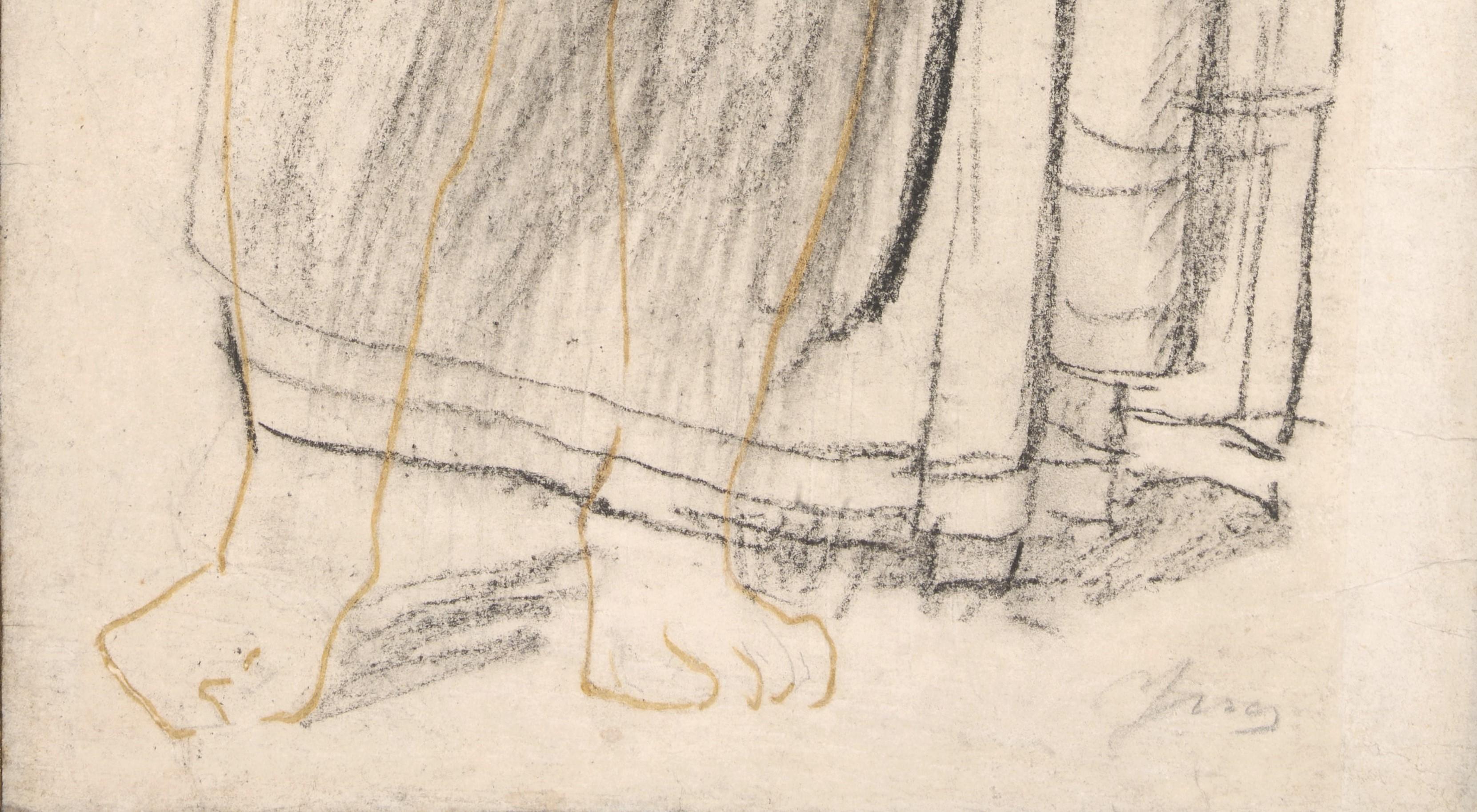 Astrea, une étude de la fresque de l'âge d'or à Dampierre par Ingres - Marron Nude par Jean-Auguste-Dominique Ingres