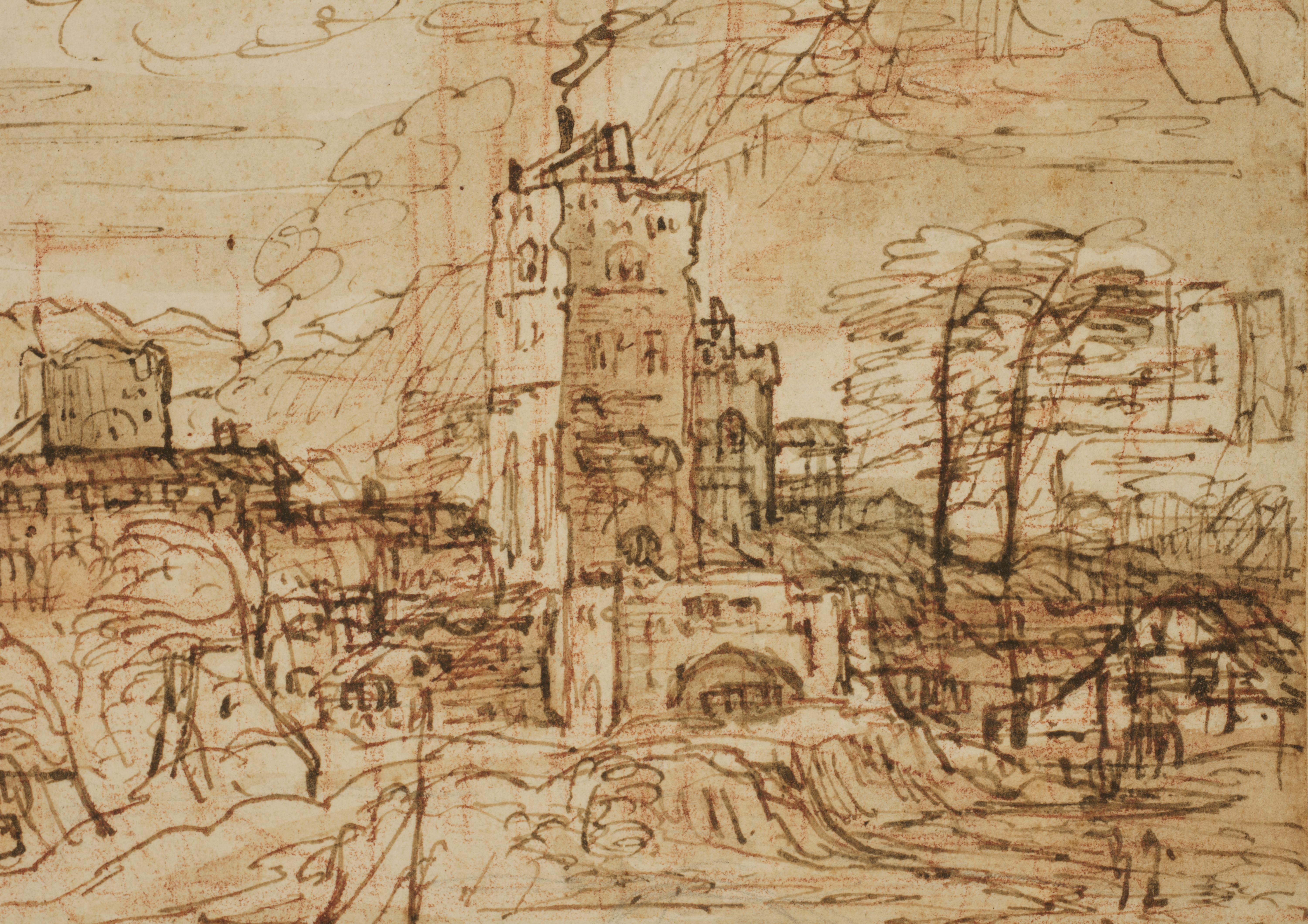 Un grande disegno di paesaggio eseguito in Italia intorno al 1630 da un artista fiammingo 2