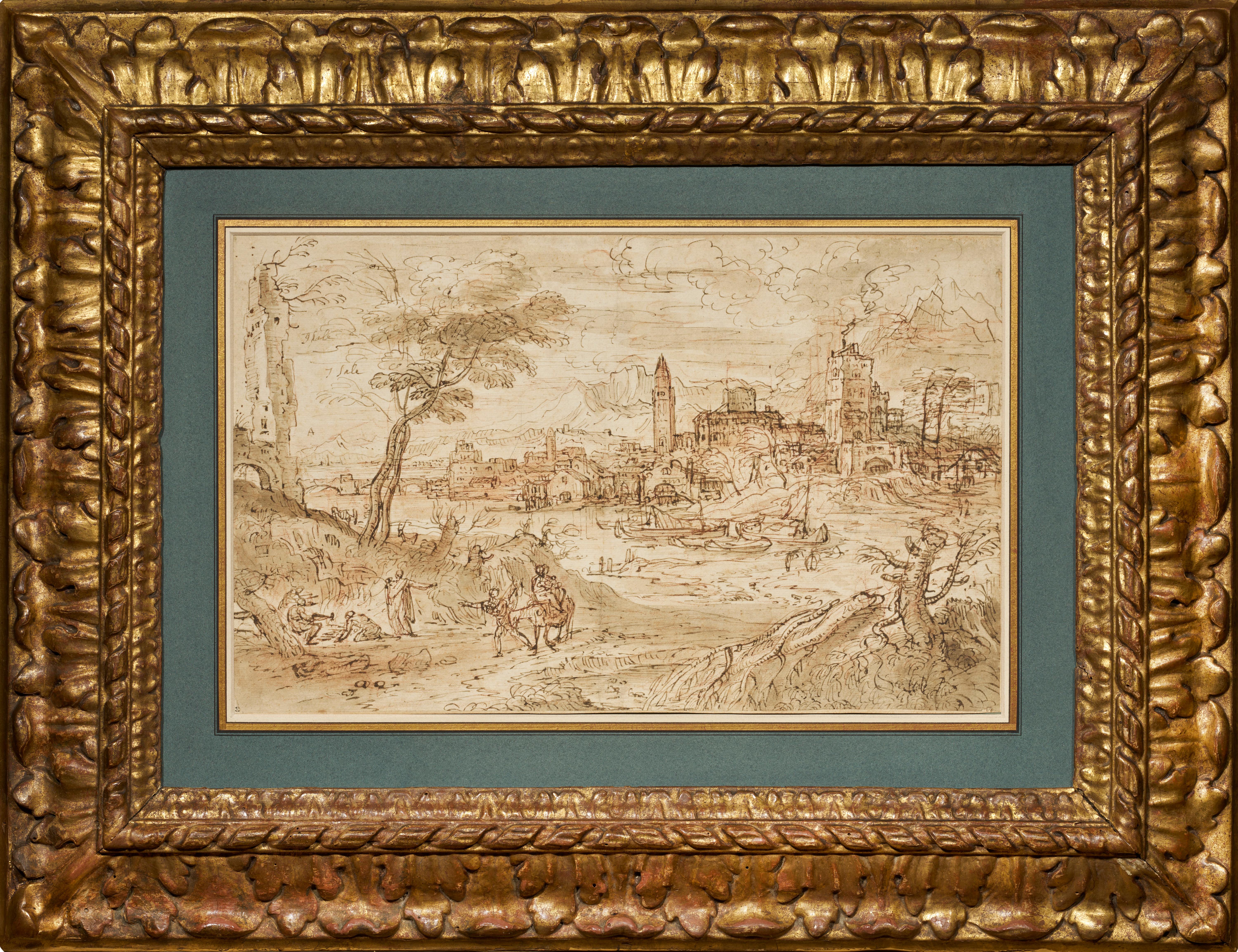 A large landscape drawing executed in Italy around 1630 by a Flemish artist 2