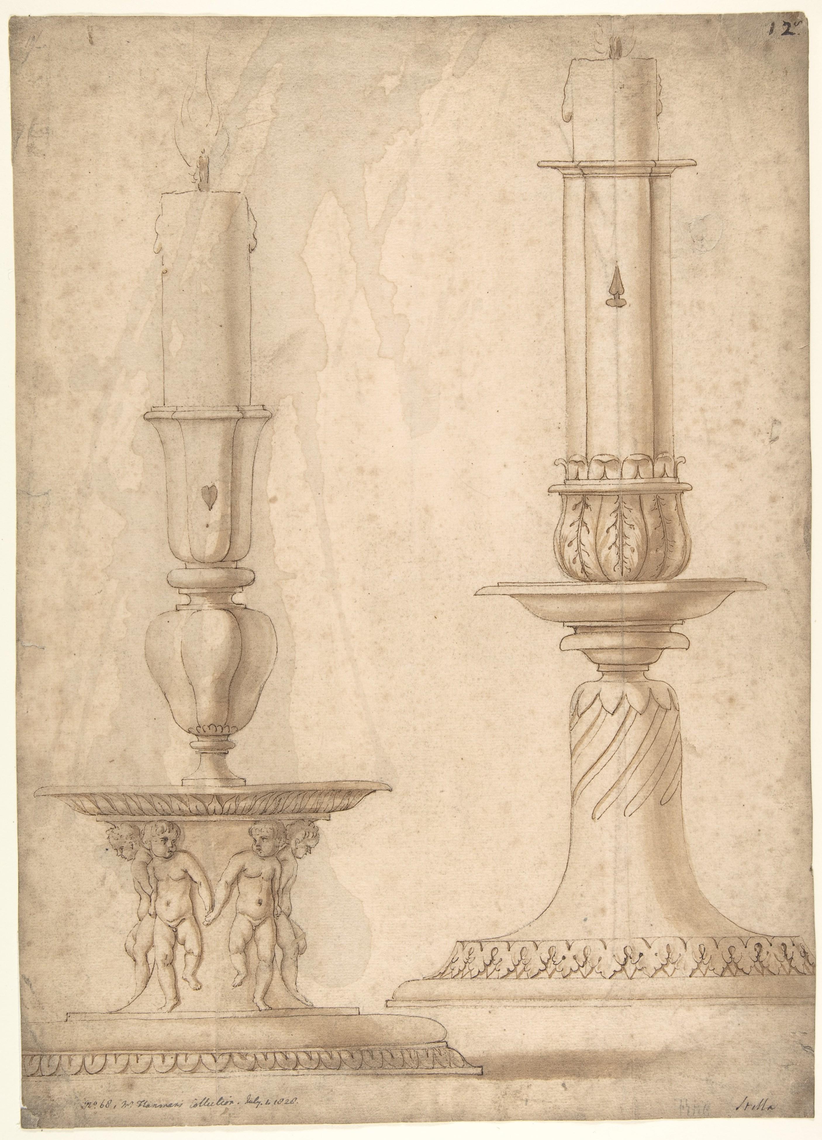 This drawing is very close to the other silverware designs created by Giulio Romano for the Gonzaga court in Mantua, where he settled from 1524 onwards. An exhibition organized a year ago at the Palazzo del Té in Mantua, La Forza delle Cose (The