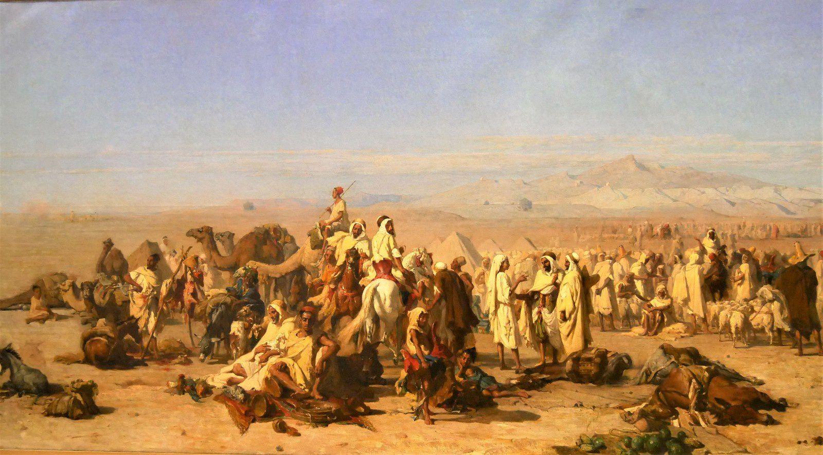 Der arabische Butcher, eine vorbereitende Zeichnung von Gustave Guillaumet (1840 - 1887) im Angebot 4