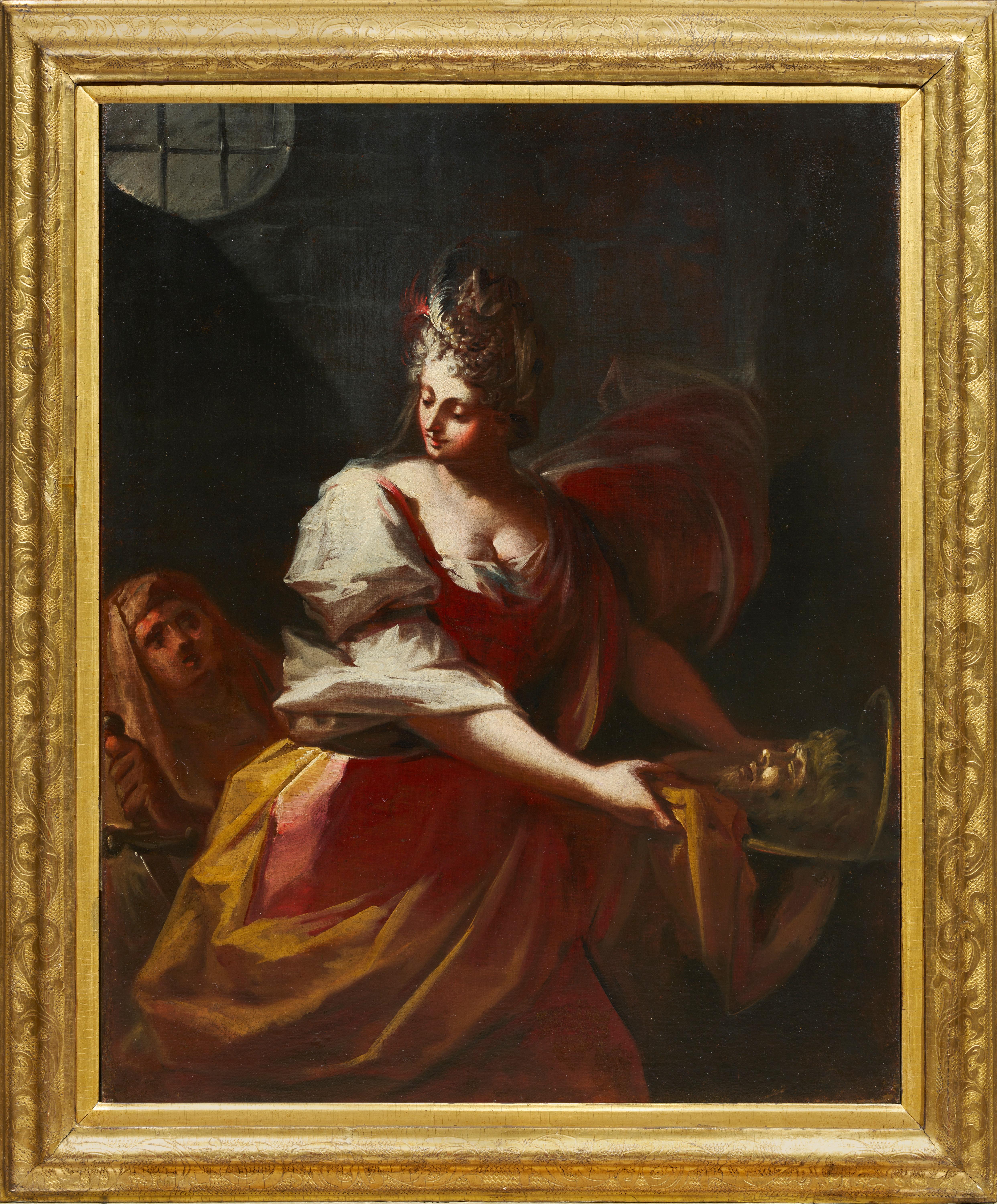 Judith and Salome, a pair of oil paintings on canvas by Francesco Conti For Sale 2