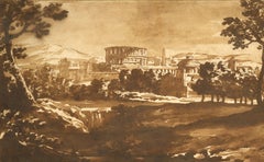 View of an Antique City, a wash landscape by Jan de Bisschop (1628 - 1671)