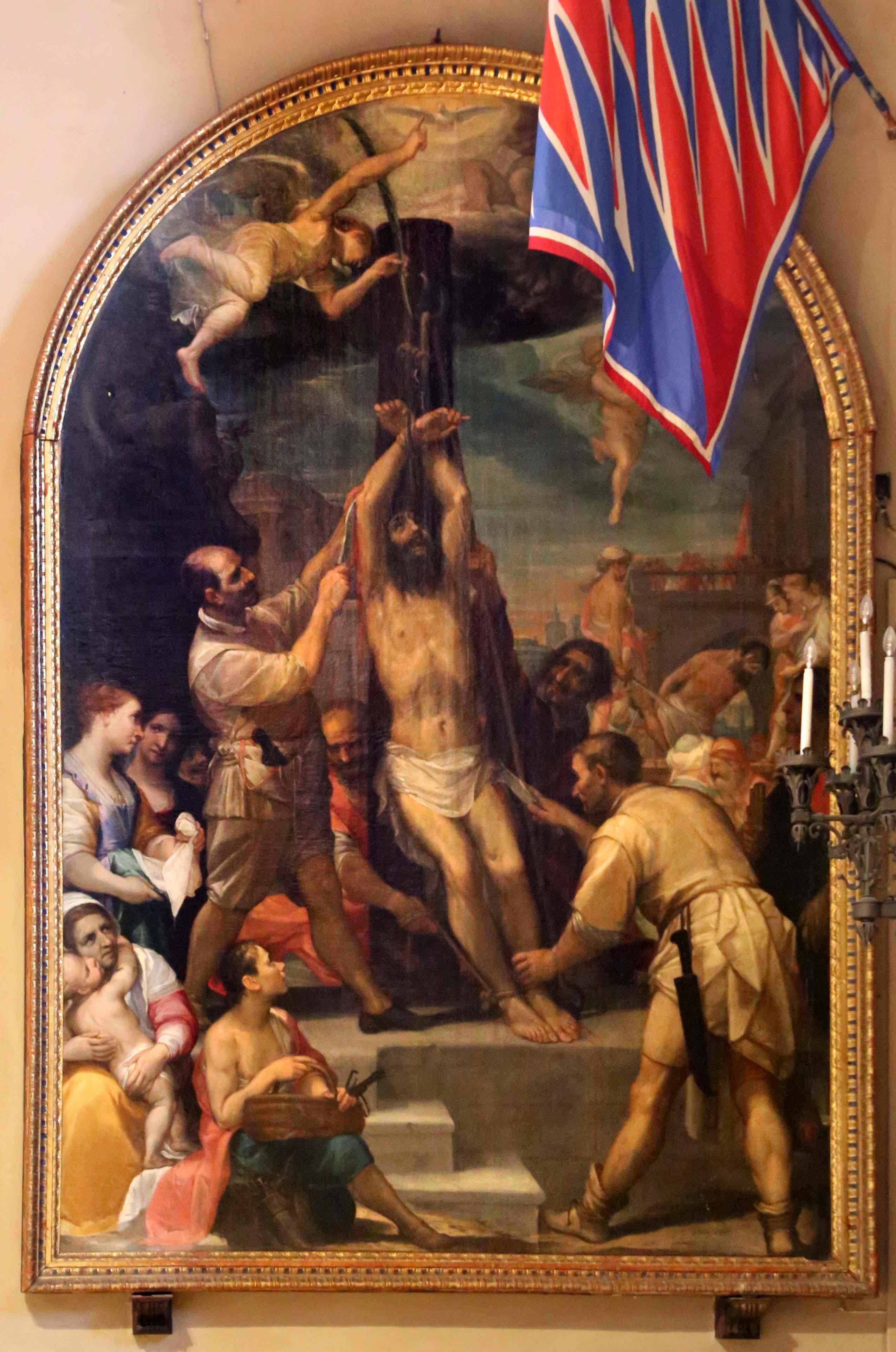 Le martyre de Saint Bartholomew, un dessin préparatoire d'Alessandro Casolani en vente 3