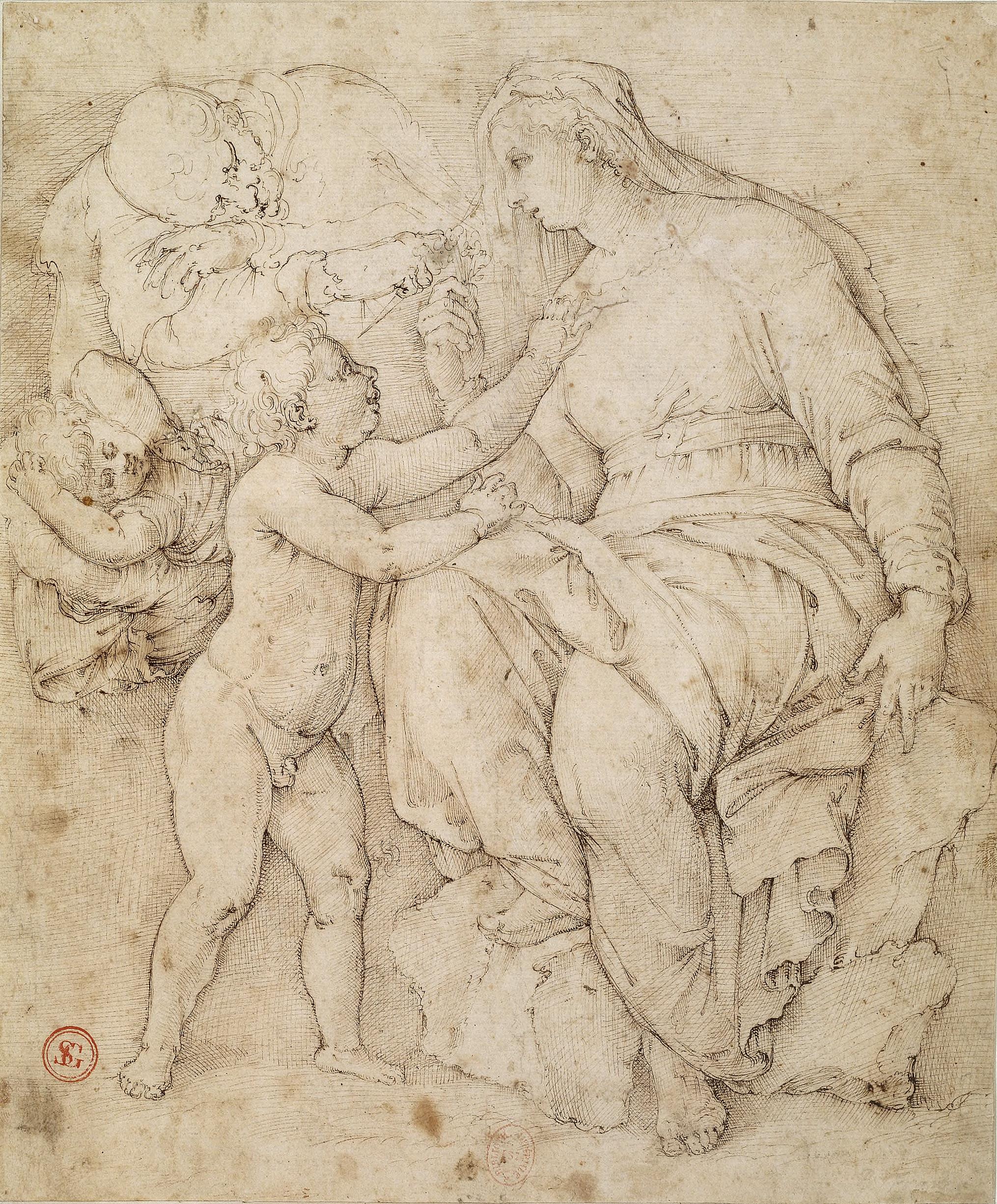 Allegory of Chastity, un dessin attribué à G. Porta avec une grande provenance en vente 2