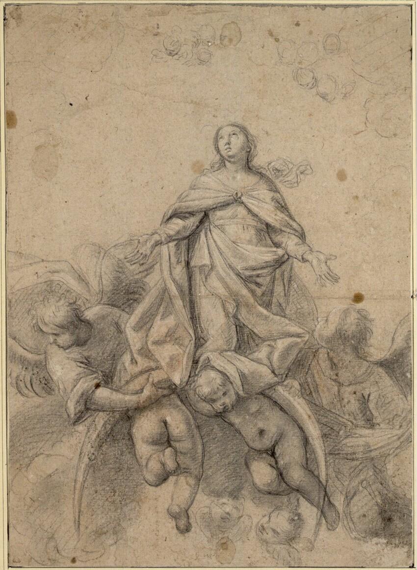 Vier Frauen, eine Zeichnung von Francesco Furini (nach dem Flachrelief von L. Ghiberti)  im Angebot 8