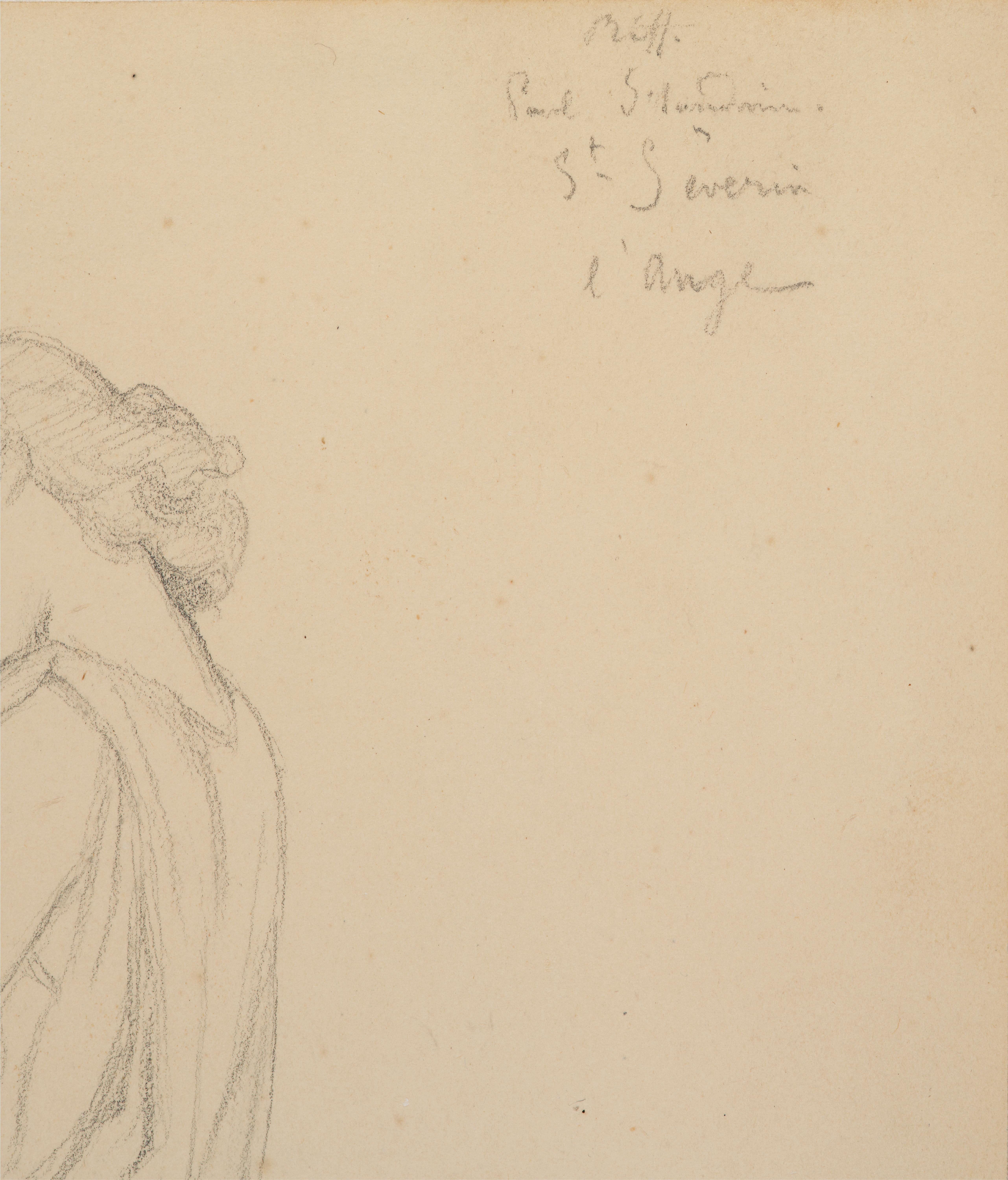 Une étude pour l'ange de l'église Saint-Severin à Paris, par Paul Flandrin en vente 3