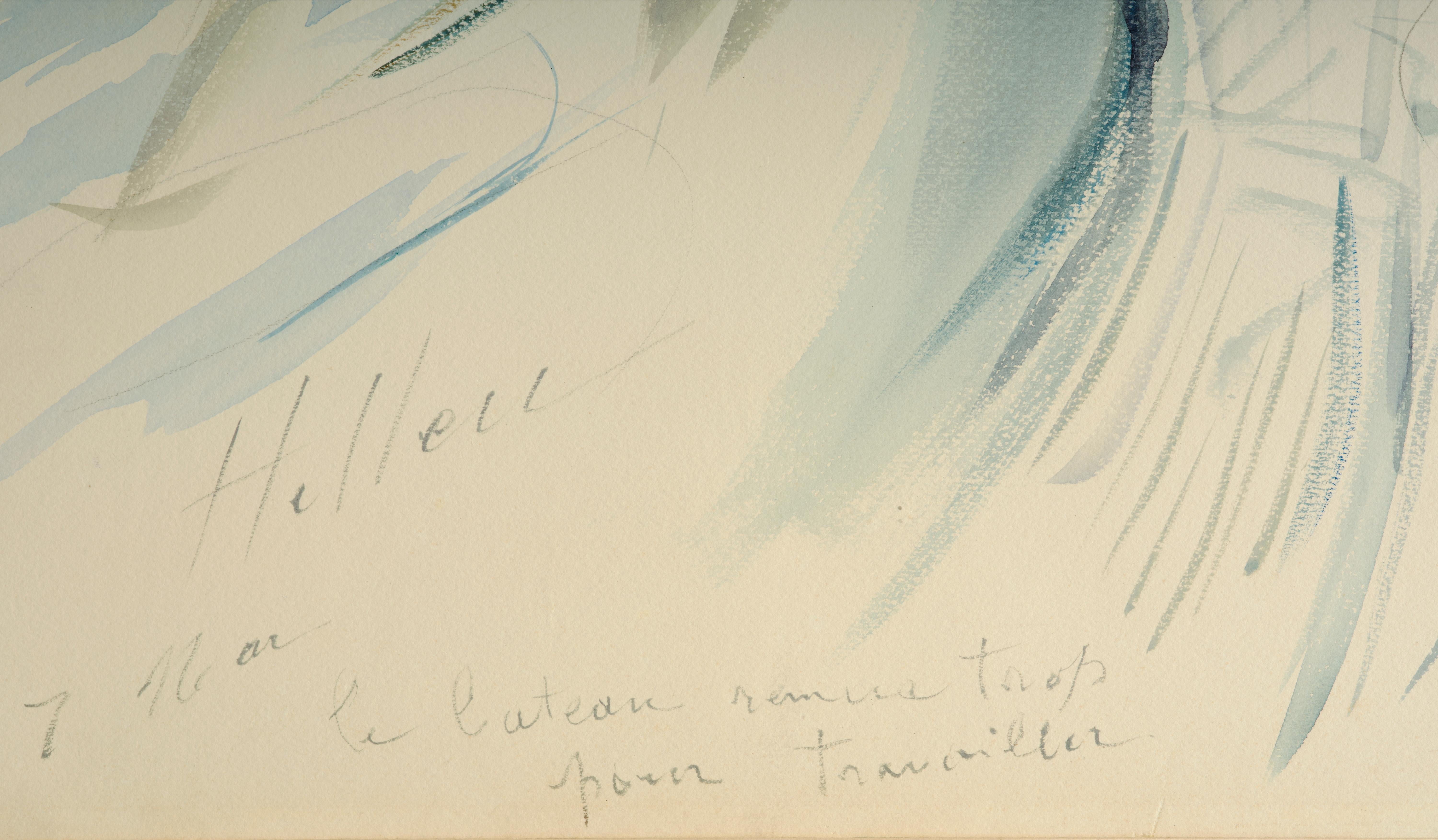 Two Women, a watercolour by Paul Helleu reflecting his passion for yatching - Brown Portrait by PAUL-CÉSAR HELLEU 