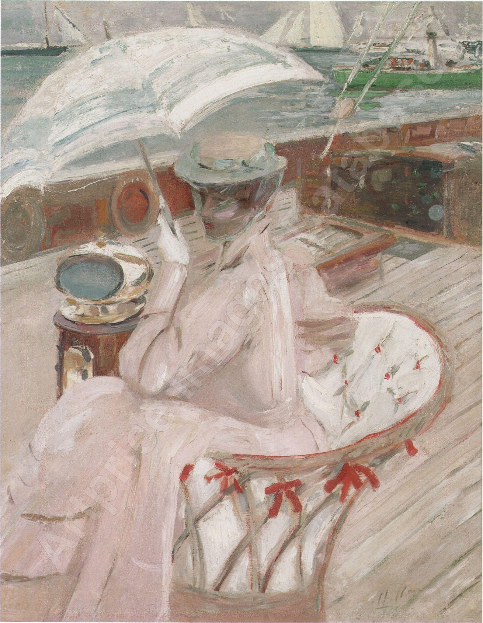 Two Women, a watercolour by Paul Helleu reflecting his passion for yatching For Sale 2
