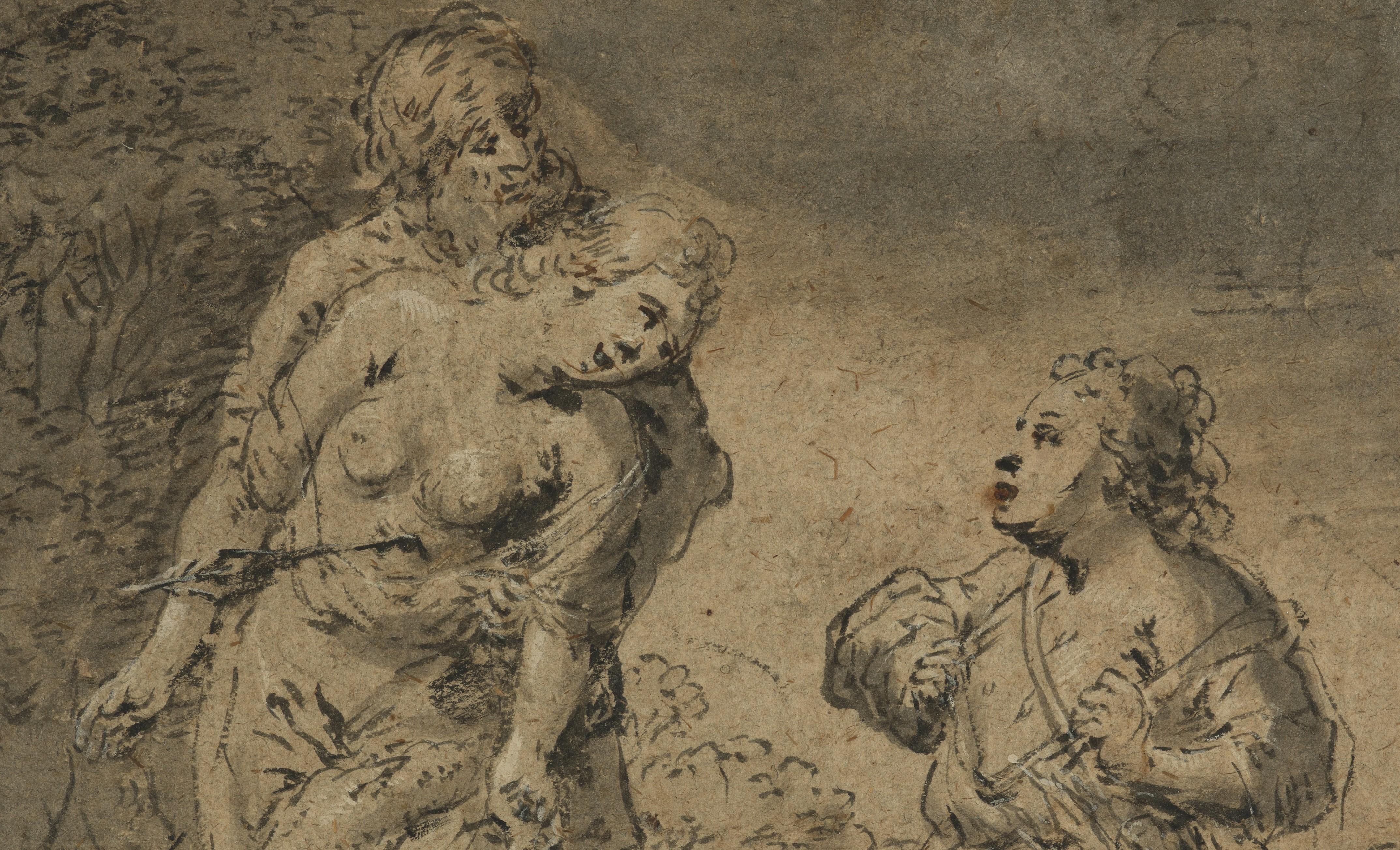 Silvio und Dorinda, eine Zeichnung von Leonaert Bramer, Vermeers erster Meister im Angebot 3