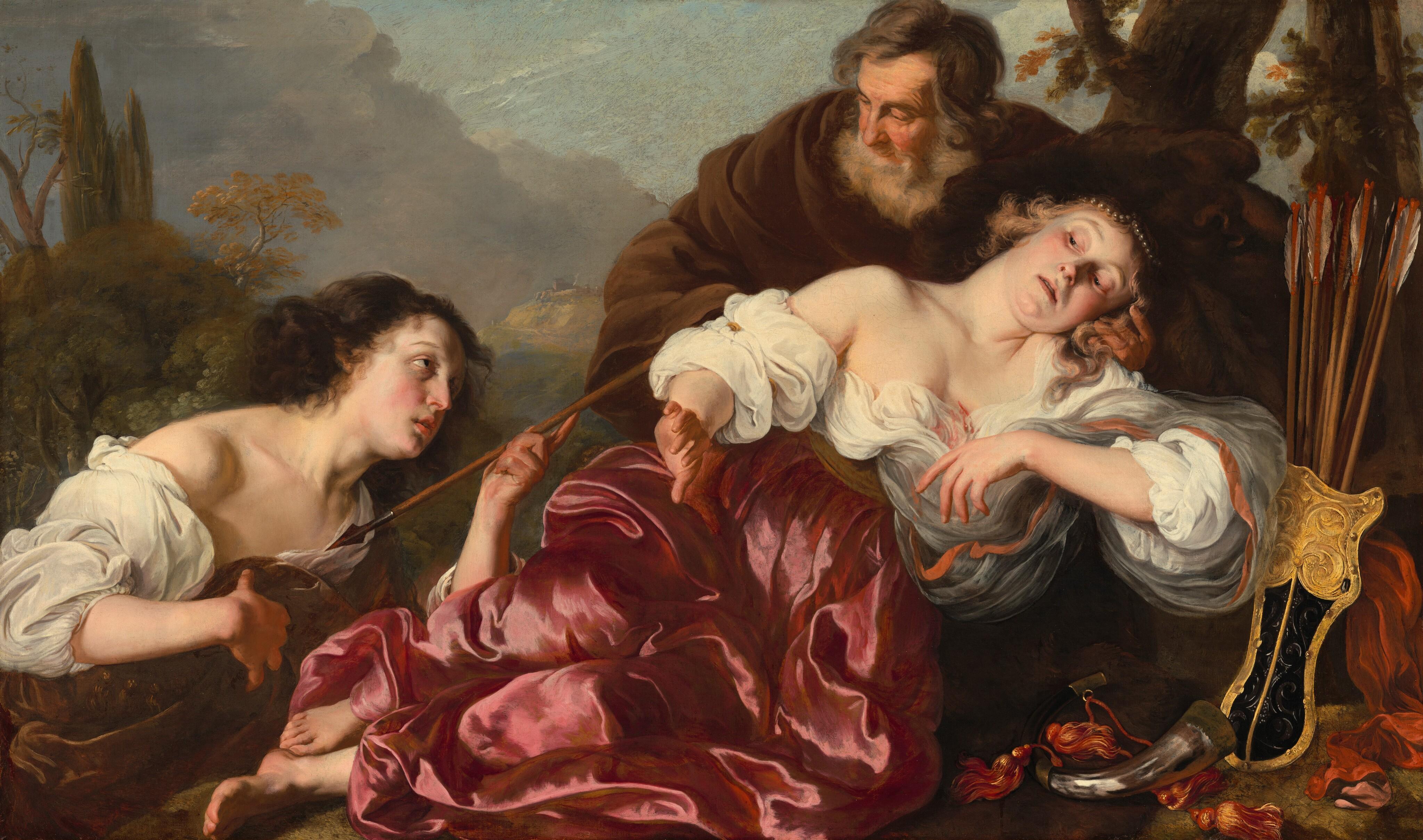 Silvio und Dorinda, eine Zeichnung von Leonaert Bramer, Vermeers erster Meister im Angebot 6