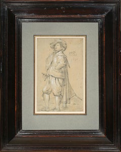 Young Man with a Sword, a Fist on his Hip, a drawing by Cornelis Saftleven