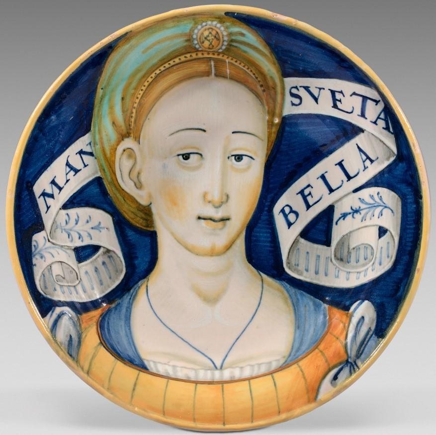 Plat circulaire décoré par Paul Helleu avec un portrait de femme en vente 4