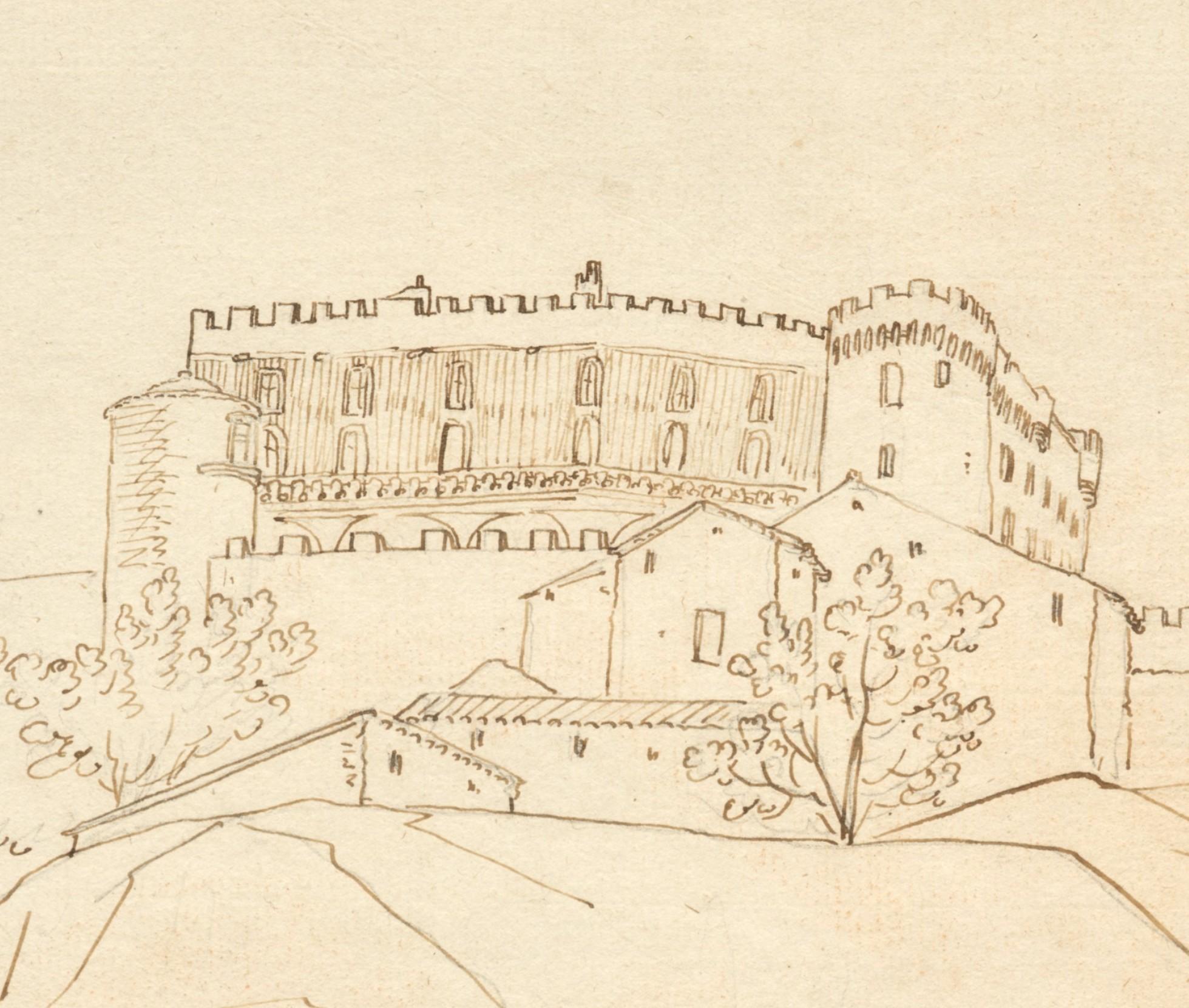 Vue d'un manoir dans le sud de la France, un dessin de Claude-Joseph Vernet en vente 2