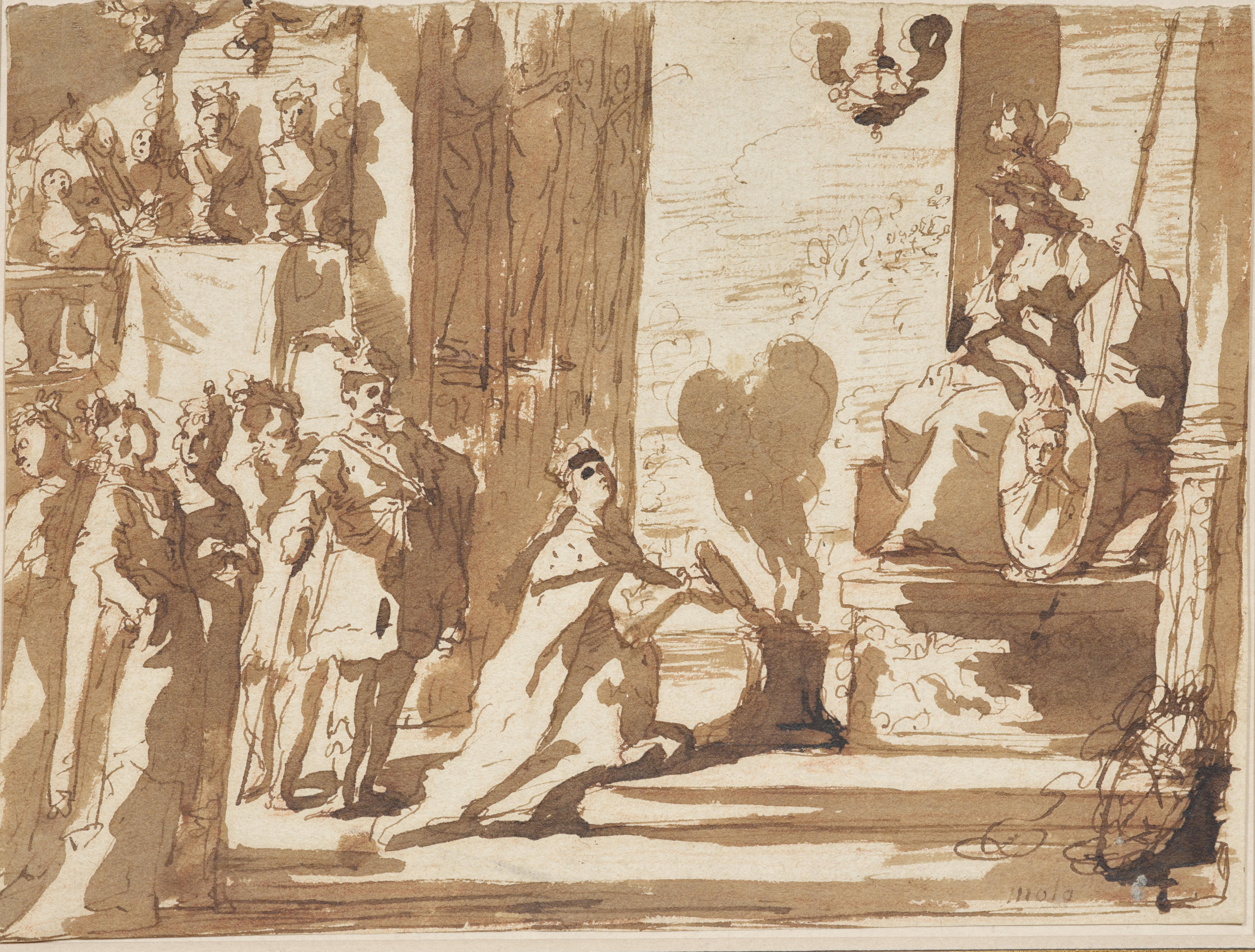 Allegory of the Treaty of Angoulême, a drawing attributed to Donato Mascagni - Art by Donato Arsenio Mascagni