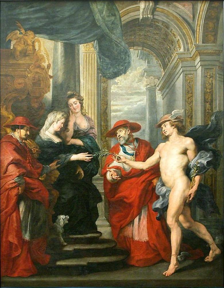 We would like to thank Mrs. Ursula Verena Fischer Pace for suggesting the attribution to Donato Arsenio Mascagni.

We were immediately seduced by the rich tonalities of this allegory executed in brown ink wash. A comparison with a drawing in the