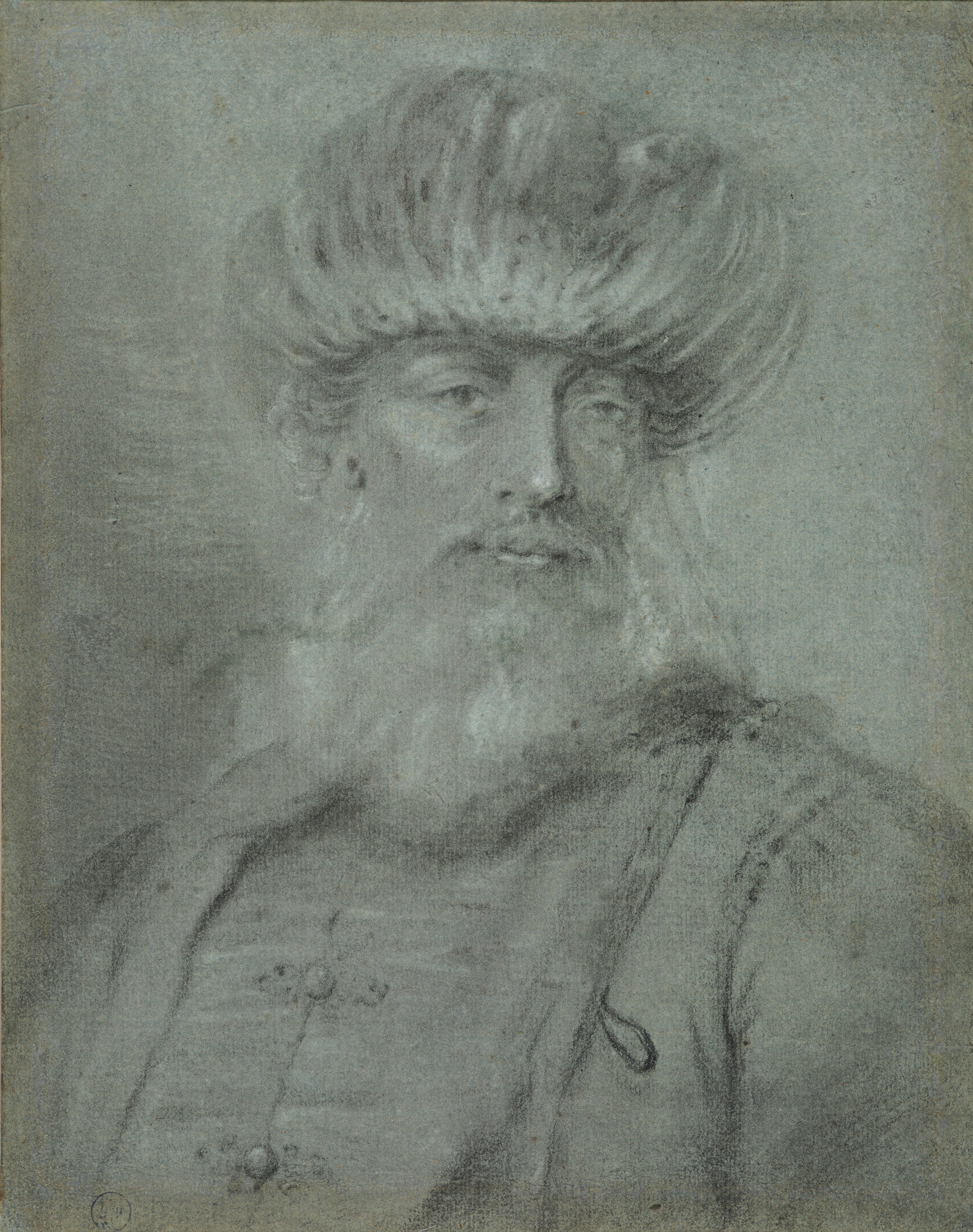 Portrait of an Ottoman Dignitary, a drawing by Giuseppe Nogari (ca. 1760) For Sale 1