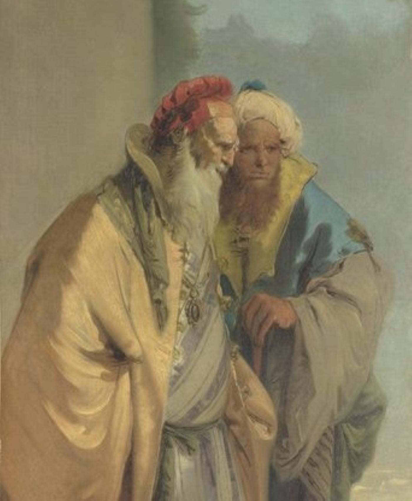Portrait of an Ottoman Dignitary, a drawing by Giuseppe Nogari (ca. 1760) For Sale 5