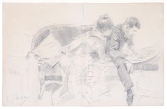 Portrait of Paul-César Helleu, a drawing by Rafael de Ochoa y Madrazo (ca. 1885)