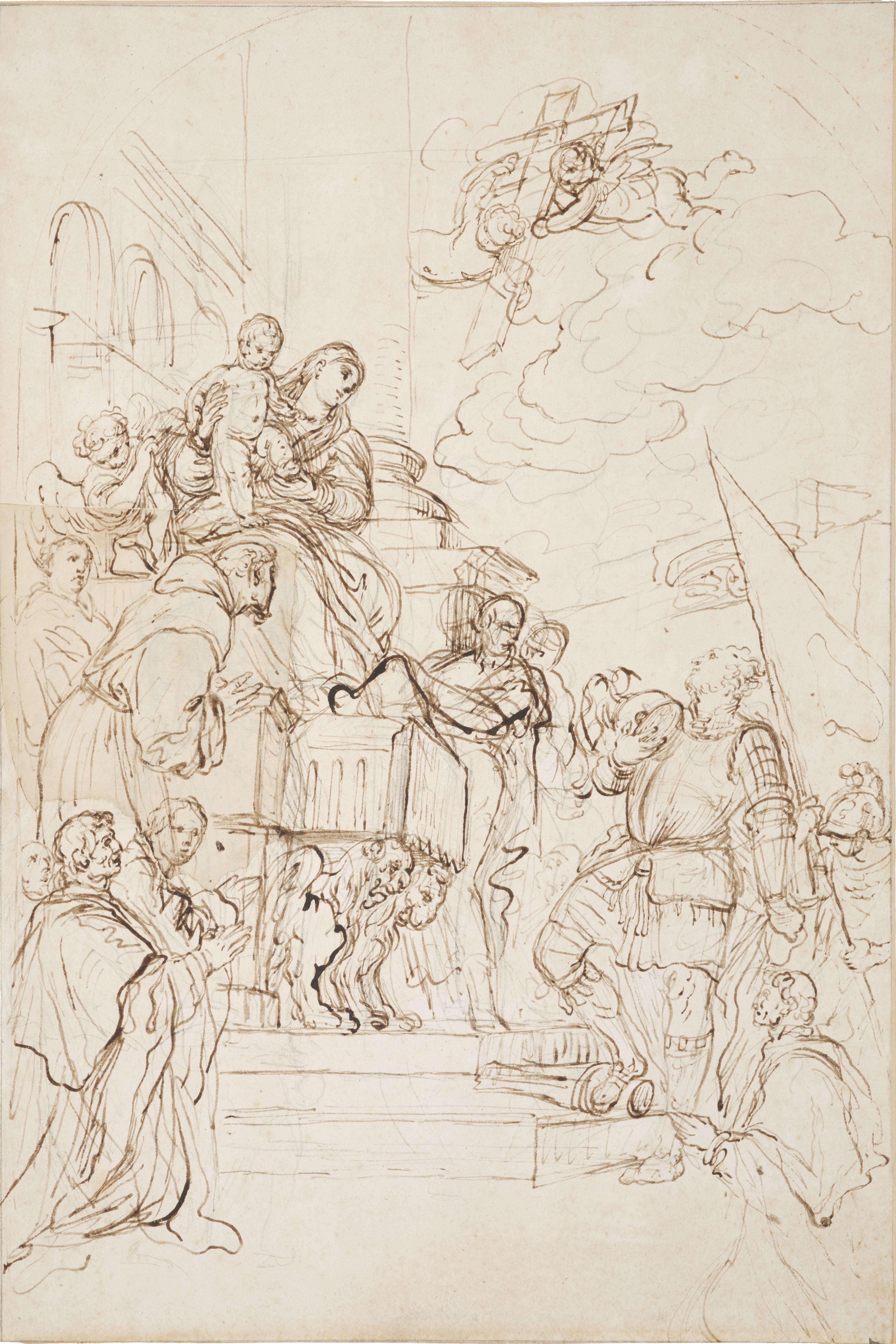 From Renaissance Venice to Barocco Naples, a drawing by Francesco La Marra For Sale 1