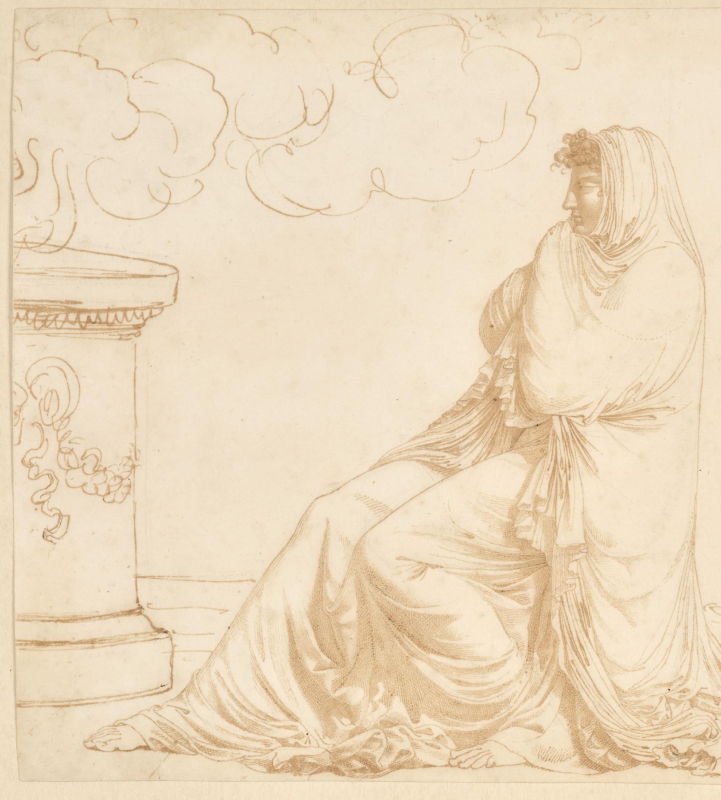 Un raro disegno neoclassico di Jean-Pierre Péquignot, amico di Girodet in vendita 2