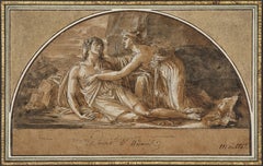 The Death of Adonis, a neoclassical drawing by Jean-Guillaume Moitte (ca. 1785)