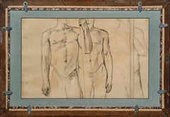 Three Studies of Drapery For The Contrary Oracle; Study Of Nude Men (verso)