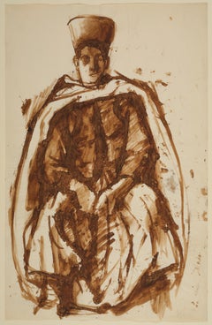 A preparatory study for the portrait of Spahi drawn by Pavel Tchelitchew in 1930