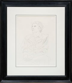 Portrait of Peter, Ink Drawing by David Hockney, 1972, Signed, 21.88 x 25.75 in.