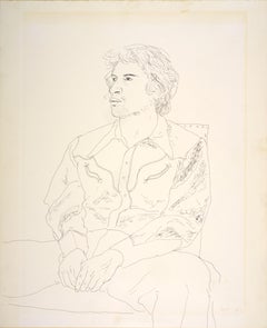 Portrait of Peter, Ink Drawing by David Hockney, 1972, Signed, 21.88 x 25.75 in.