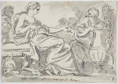Study in the Antique Style, a neoclassical drawing by Augustin Pajou 