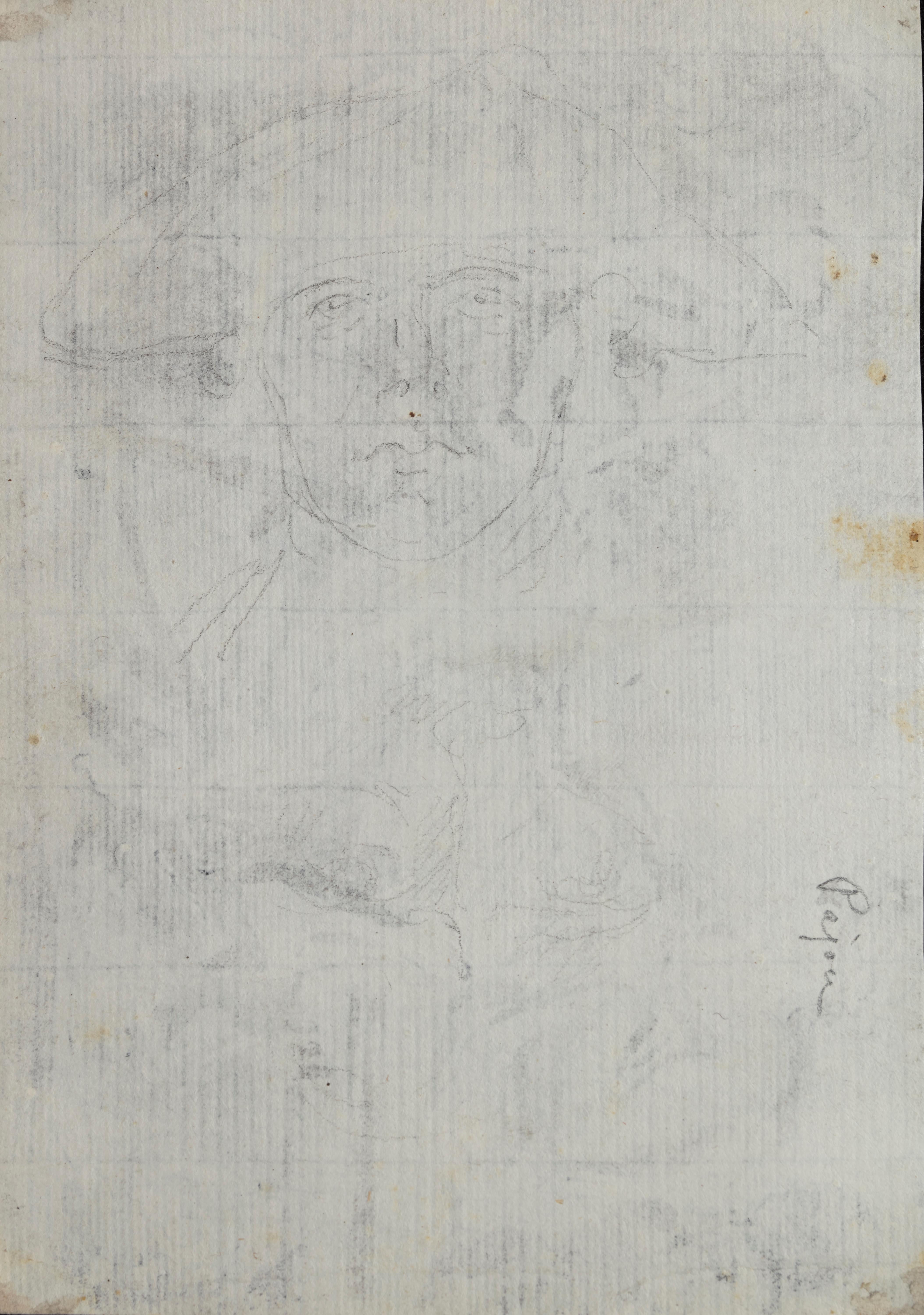 In this lively and fresh drawing, probably taken from one of the artist's notebooks, Pajou presents us with a composition freely inspired by antiquity, as a souvenir of a visit to the Villa Borghese. This evocation of the artist's Roman sojourn is