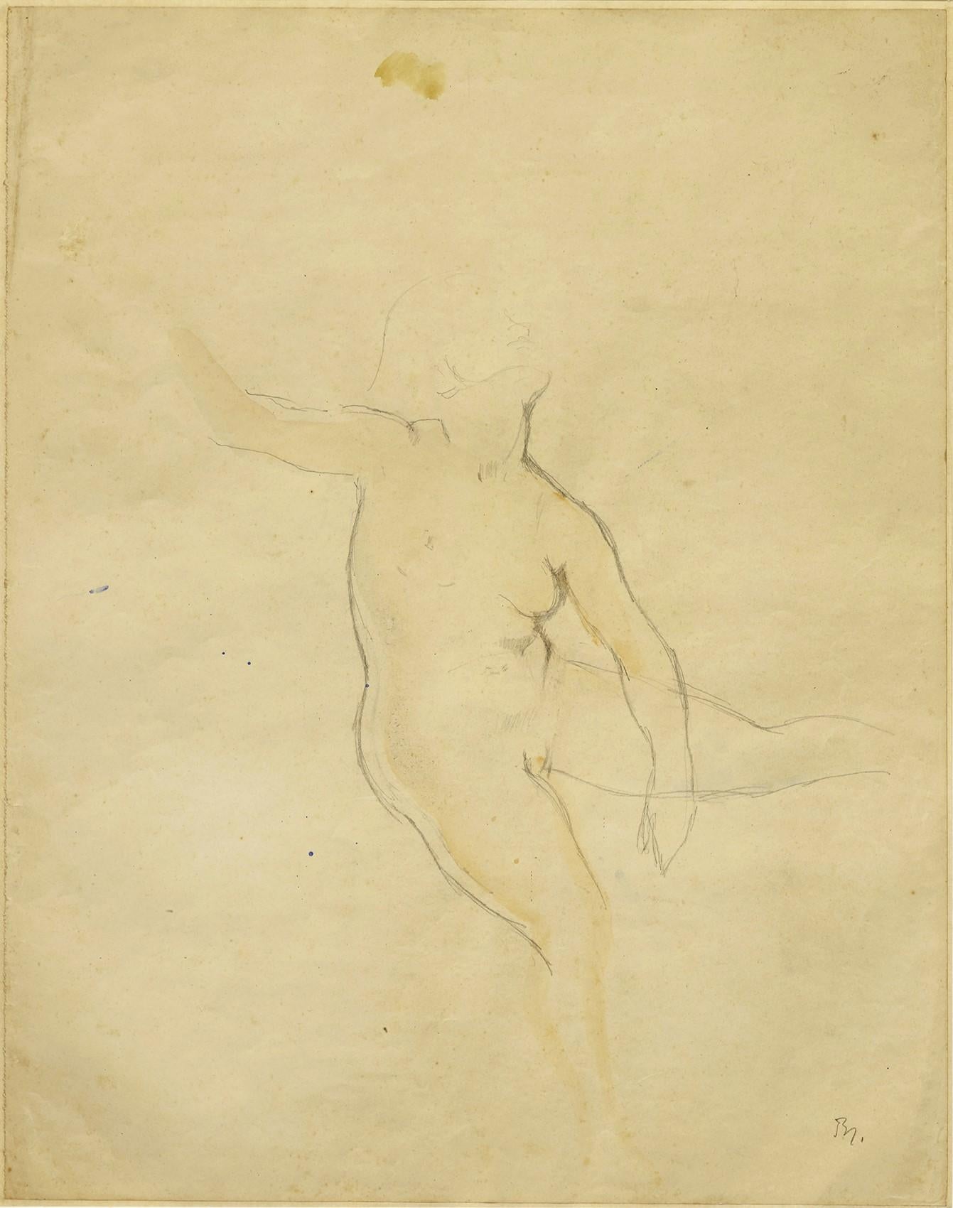 Studie zu „Getting up“, 1955, eine vorbereitende Zeichnung von Balthus (1908–2001) 