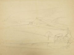 Study for « Paysage de Fribourg » - 1943 a drawing by Balthus (1908 - 2001)