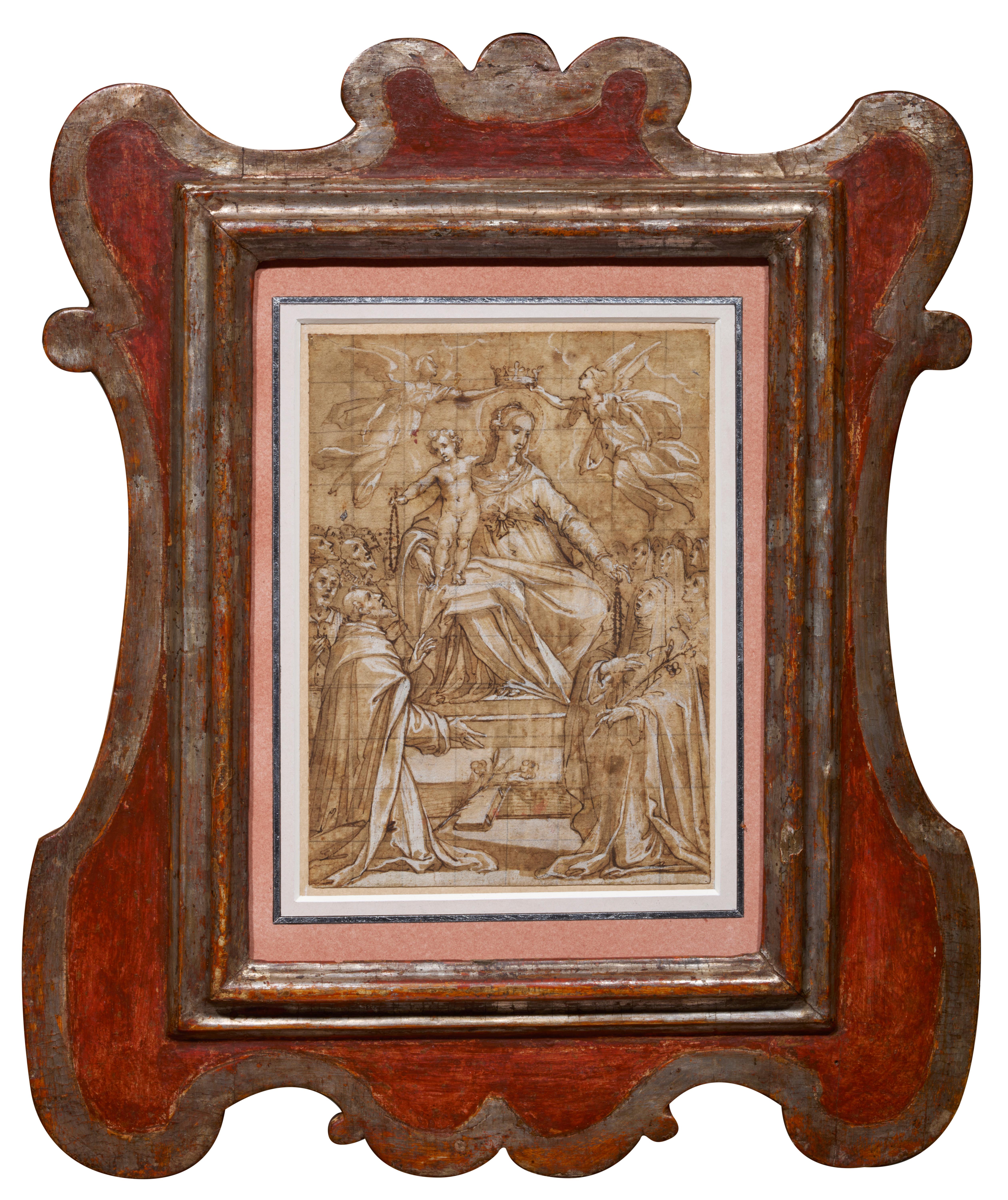 Modelo pour la Vierge de la Rosarie, un dessin de Francesco Vanni (1563 - 1610) en vente 1