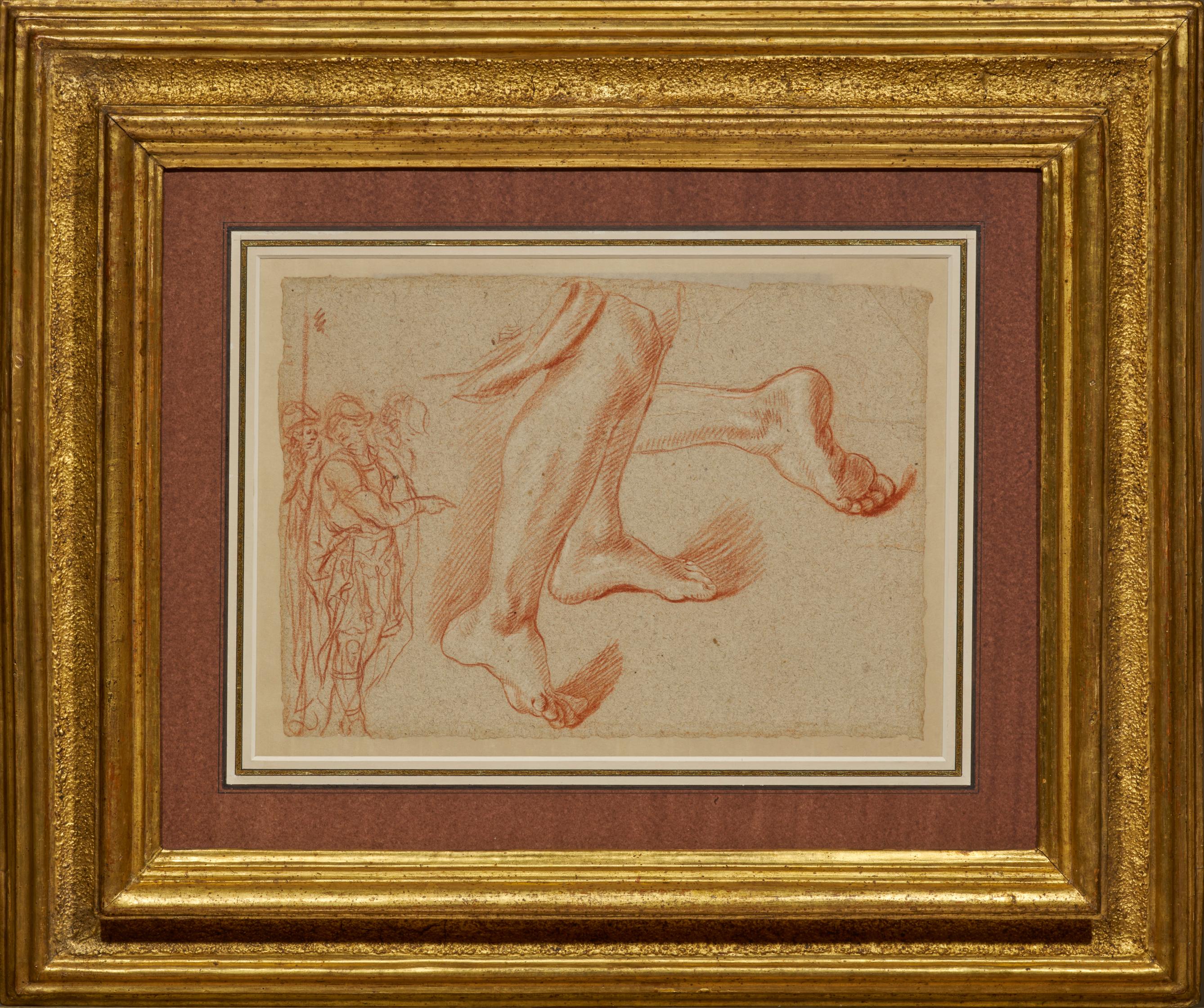 A red chalk study sheet by Baldassare Franceschini, known as Volterrano