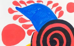 Alexander Calder Yin Yang and Pinwheel 1969 Gouache sur papier de Canson Signé