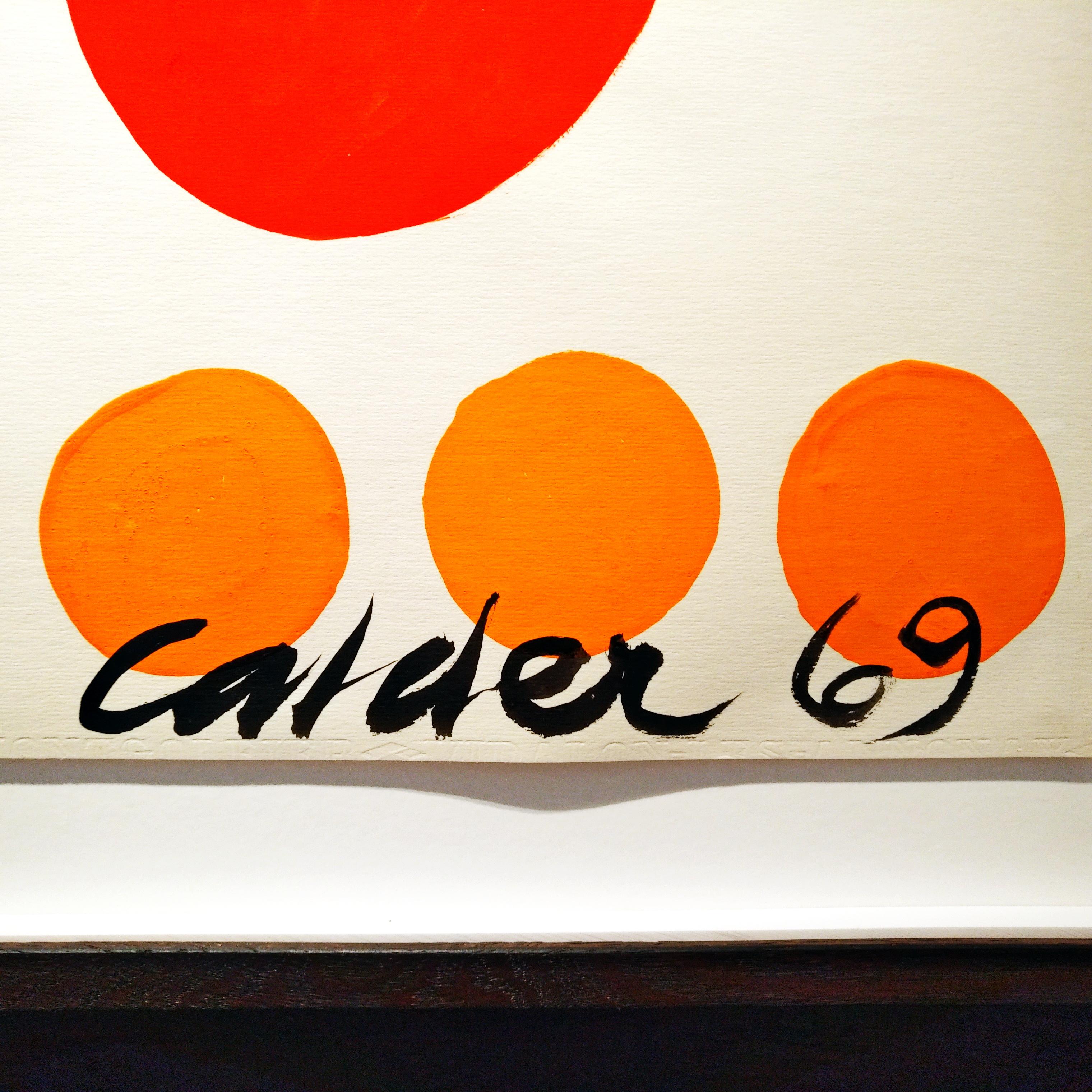 Alexander Calder Yin Yang and Pinwheel 1969 Gouache on Canson Paper Signed For Sale 1