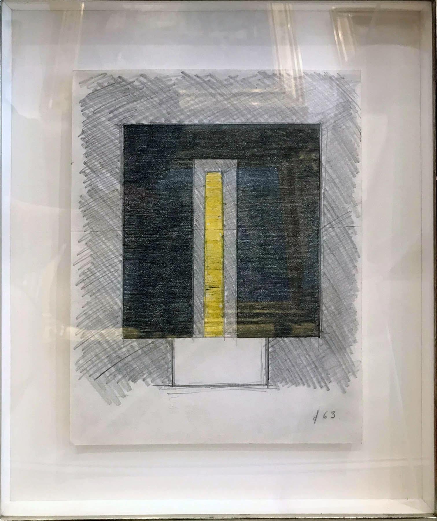 Burgoyne Diller Abstract Drawing - Untitled (Study for Sculpture)