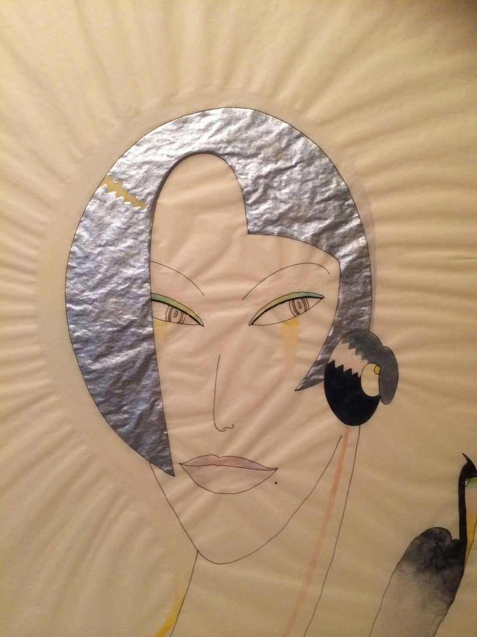 Burt Groedel Figurative Art - Woman and Bird