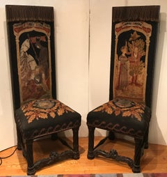 English Pre-Raphaelite Tapestry Side Chairs