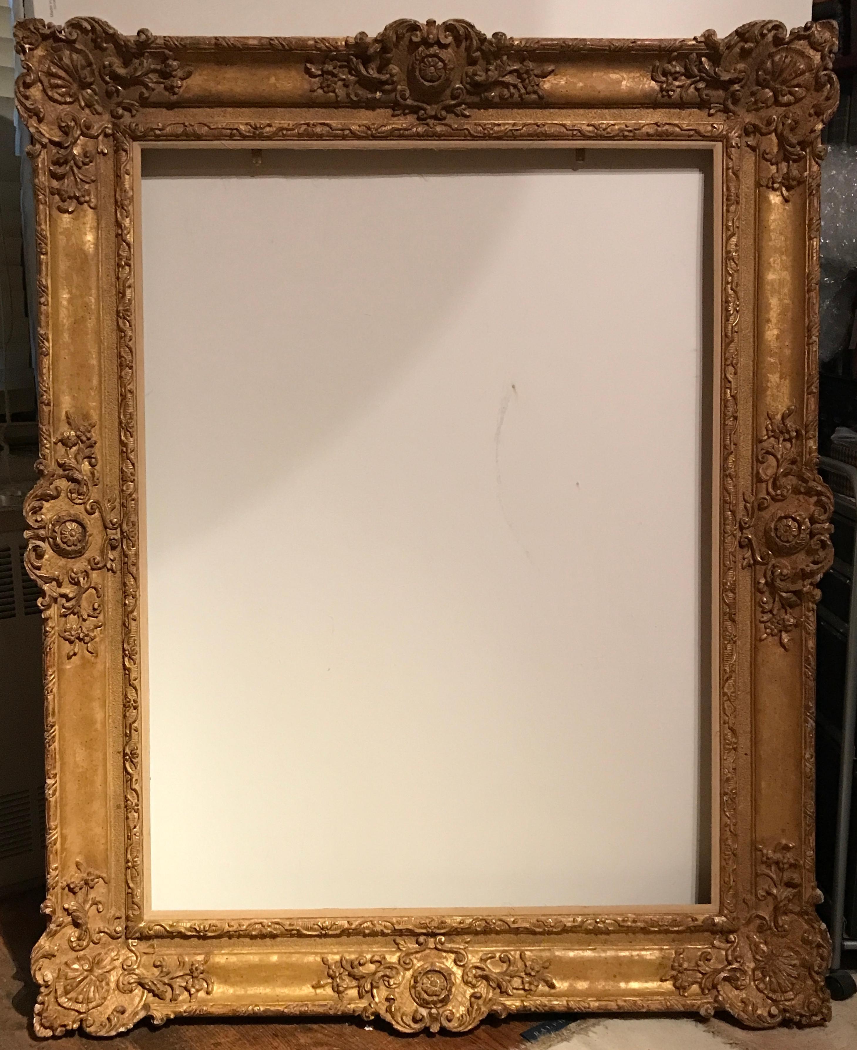 VINTAGE LOUIS XVI FRAME FOR 40" X 30" OIL PAINTING OVERALL 52" X 42" - Art by Unknown