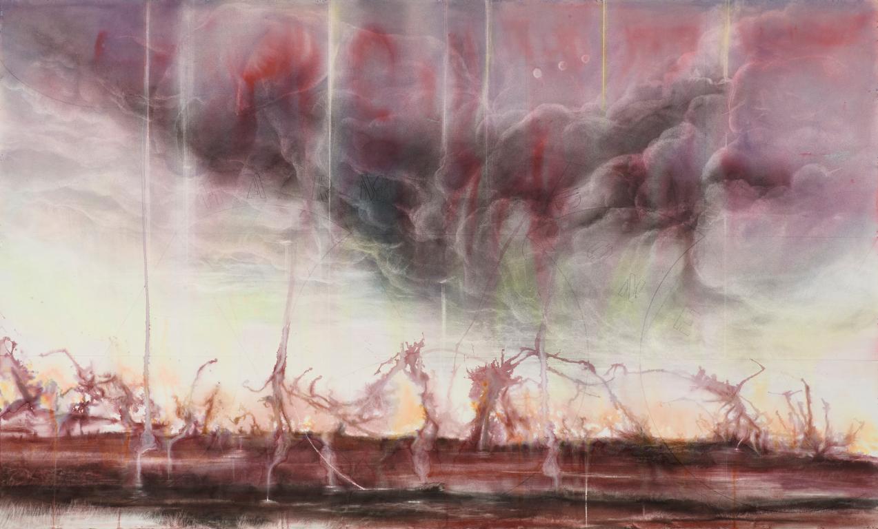 Judith Brandon Landscape Art - Pink Elephants / No Harm Done