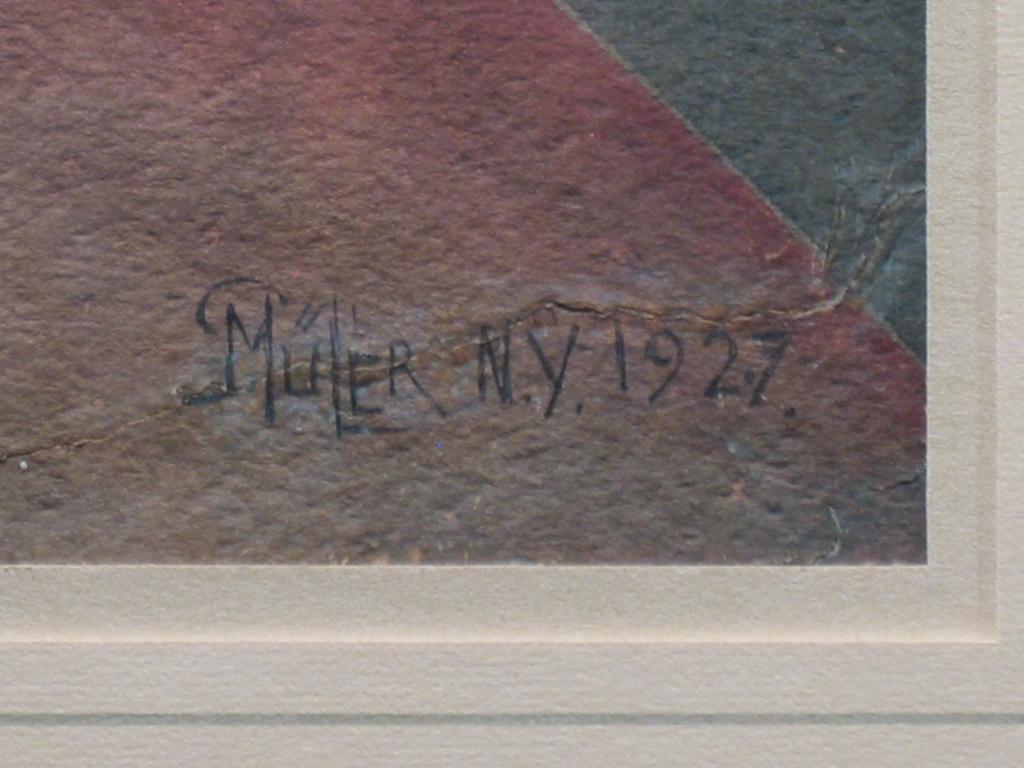 Priest avec une femme en position prégnante (1927) - Moderne Art par Paul Muller