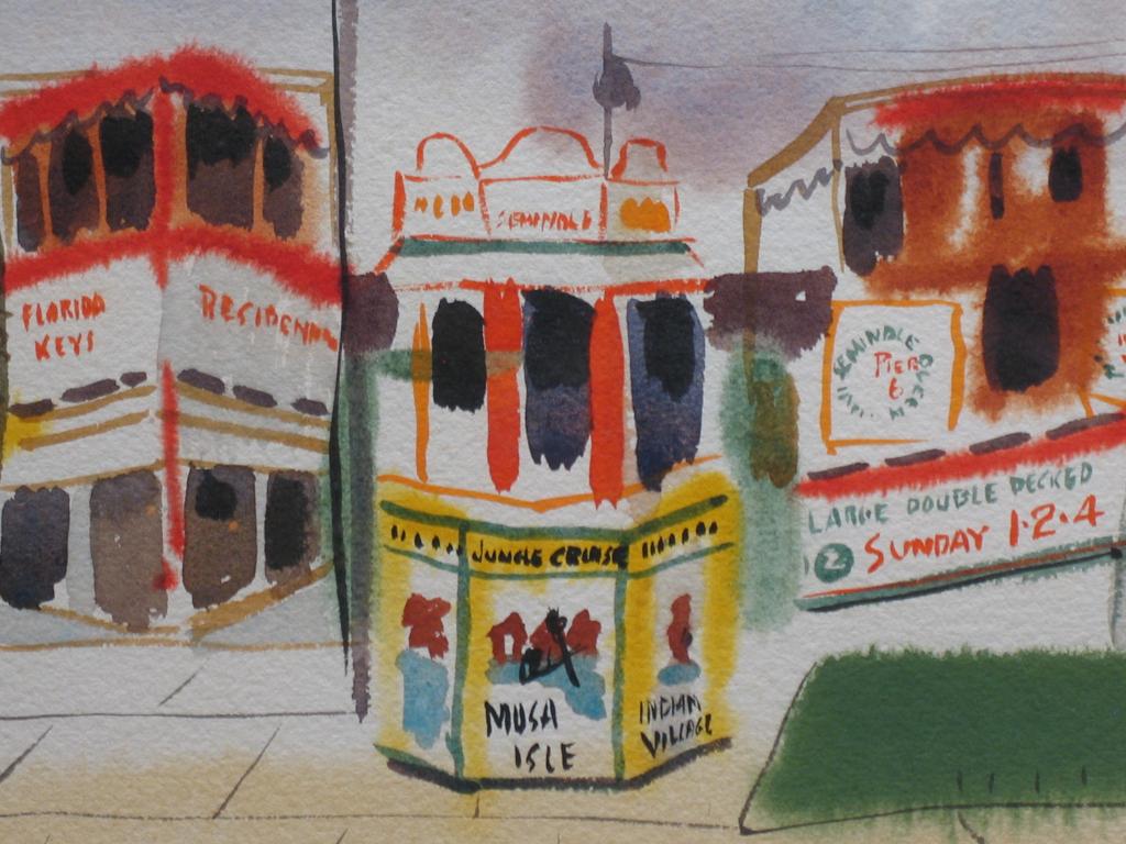 Martin Linsey
Miami
1947
Signed, Dated, and Titled Lower-Right
Watercolor on Paper
10.25 x 13.75 inches
18 x 21 inches (framed)