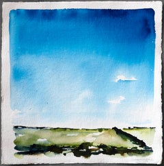 'Ebren Ha Dor, September, Softening'. Framed contemporary landscape, rural sky