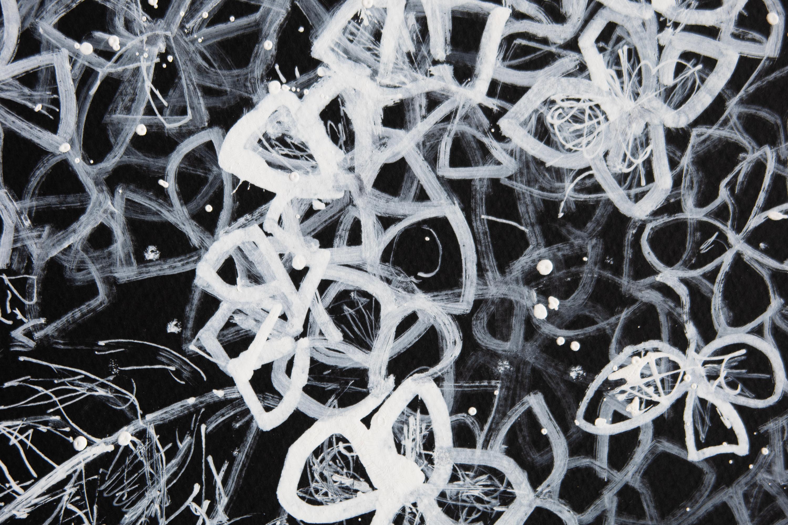 'Hydrangeas in White' Contemporary monochrome black white drawing nature minimal For Sale 7